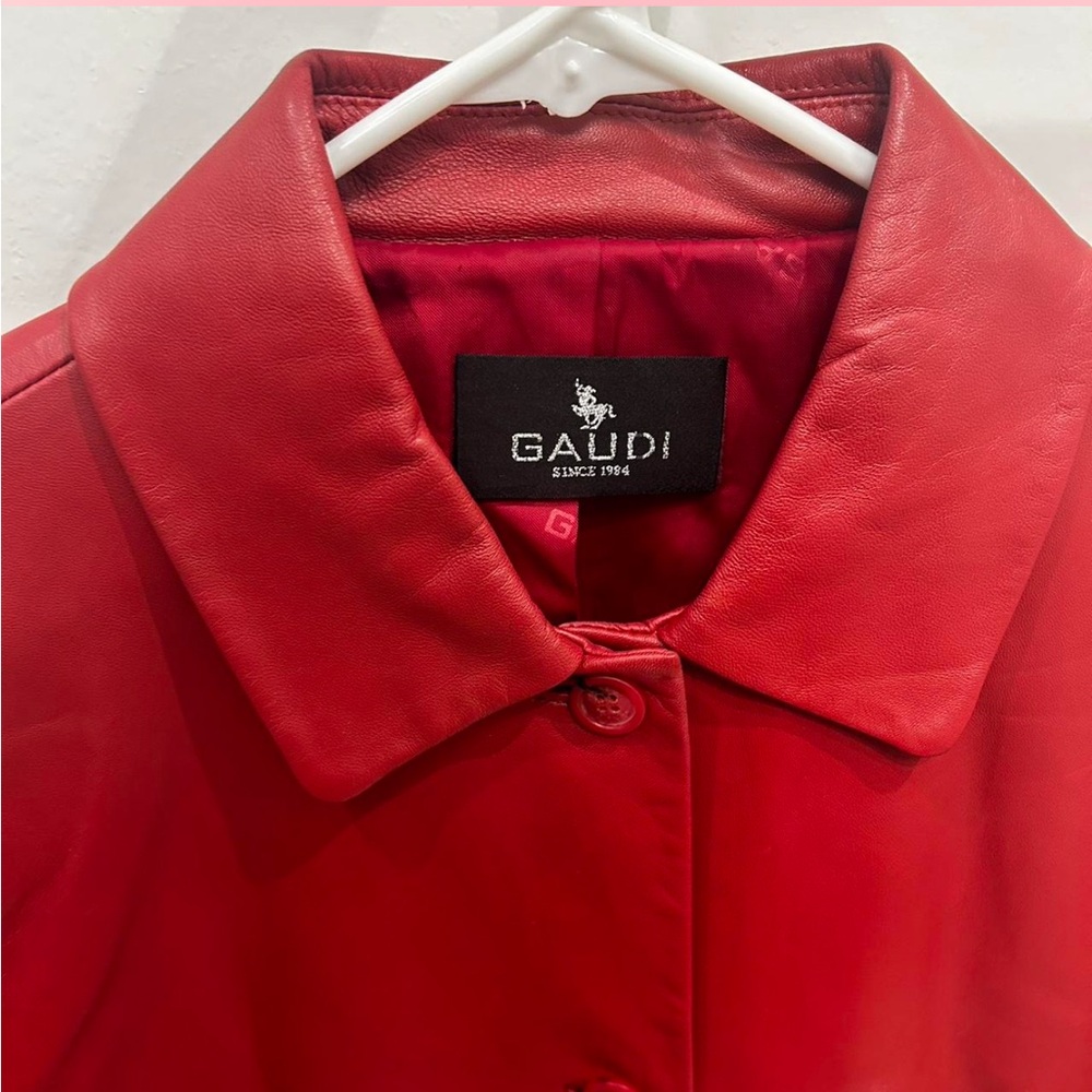 Real Red Leather Jacket - Picture 3 of 4